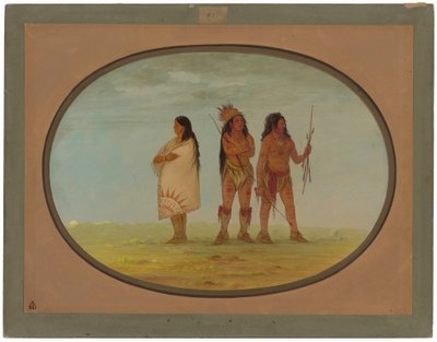 Tre Navaho-indianer av George Catlin