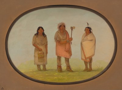 Tre Piankeshaw-indianer, 18611869. av George Catlin