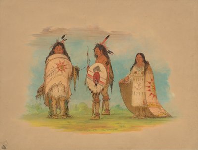 Tre Riccarree-indianer, 1861. av George Catlin