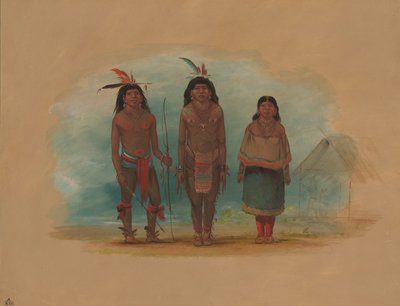 Tre Taruma-indianer, 18541869. av George Catlin
