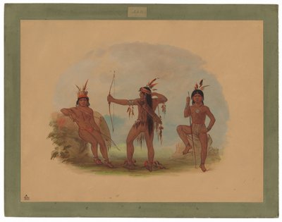 Tre Woyaway-indianer av George Catlin