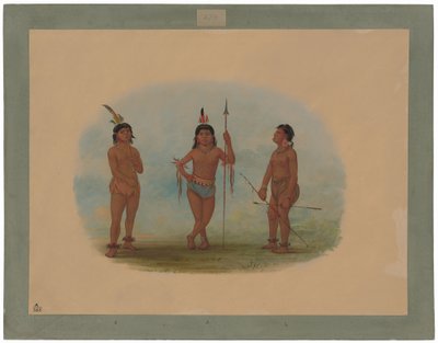 Tre unga Tobos-män av George Catlin