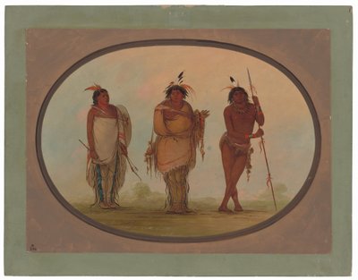 Tre Yumaya-indianer av George Catlin