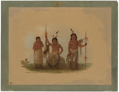 Två Arapaho Warriors och en kvinna av George Catlin