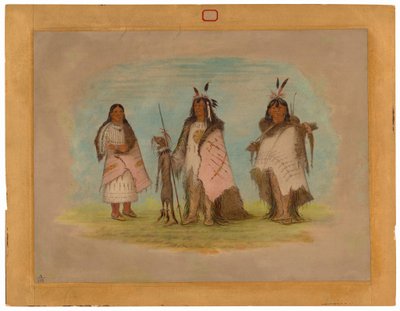 Två Blackfoot Warriors och en kvinna av George Catlin
