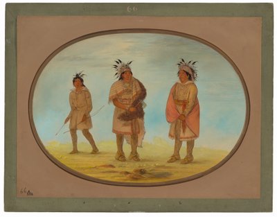 Två Weeah Warriors och en kvinna av George Catlin