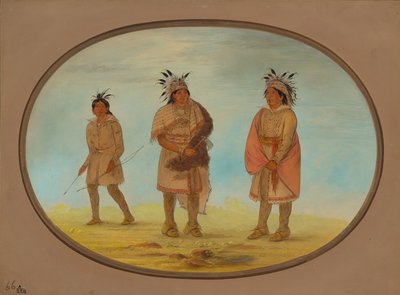 Två Weeah-krigare och en kvinna, 18611869. av George Catlin