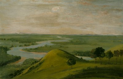 Utsikt över korsningen mellan Red River och False Washita, i Texas, 1834-1835. av George Catlin