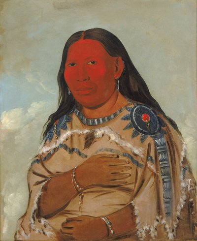 Hustru till två kråkor, 1832. av George Catlin