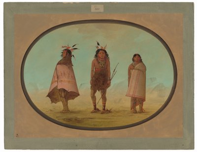 Yntah Medicine Man, en krigare och en kvinna av George Catlin