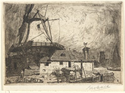 Moulin och Zwyndrecht av George Charles Aid