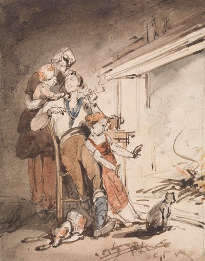 En sjöman och hans familj av George Chinnery
