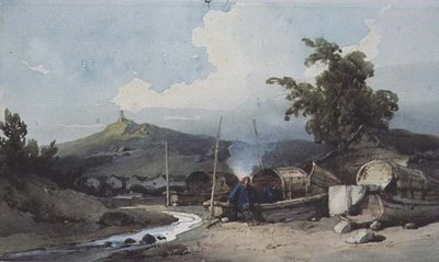 Boat Dwellings, Macao, Kina av George Chinnery