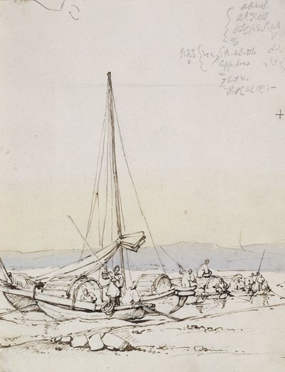 Tanka Boats on the Shore, av George Chinnery