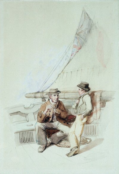 Bramble och Jack förda till fransk hamn av George Clarkson Stanfield