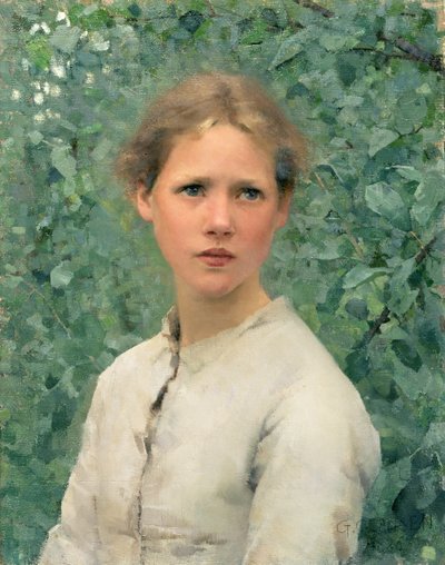 Ett flickhuvud av George Clausen