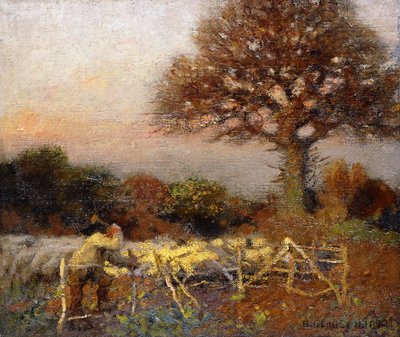 Ett fårhus, tidig morgon av George Clausen