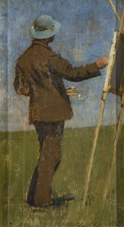 En konstnär som målar utomhus av George Clausen