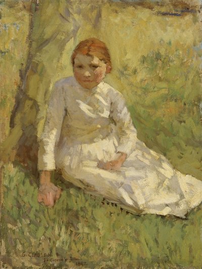 Flicka på ett fält av George Clausen