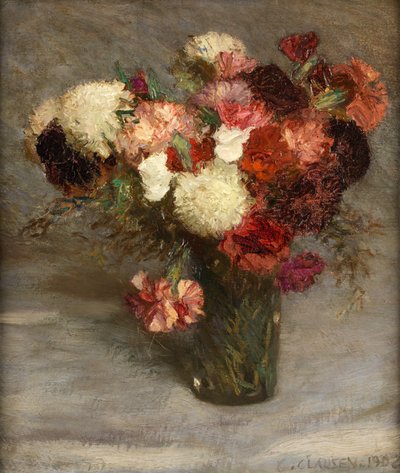 Pinks and Scabious (olja på duk) av George Clausen