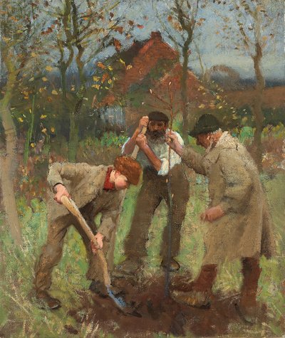 Plantera ett träd (olja på duk) av George Clausen