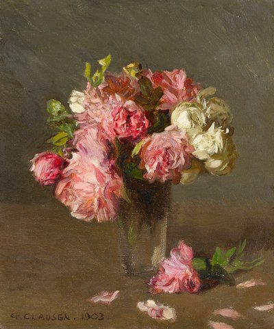 Rosor i en vas av George Clausen