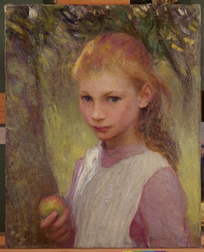 The Shy Child 1897, omarbetad 1907 (olja på duk) av George Clausen