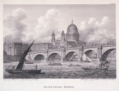Blackfriars Bridge, London, 1827 av George Cooke