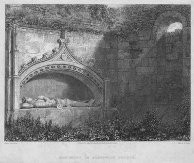 Monument i Borthwick Church, 1819. av George Cooke