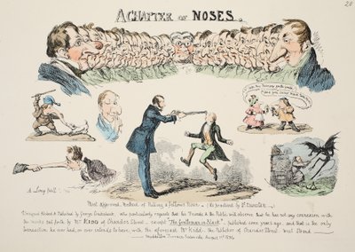 A Chapter of Noses, pub. 1834 (handfärgad gravyr) av George Cruikshank