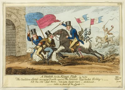 En match för Kings Plate-By Hacks av George Cruikshank