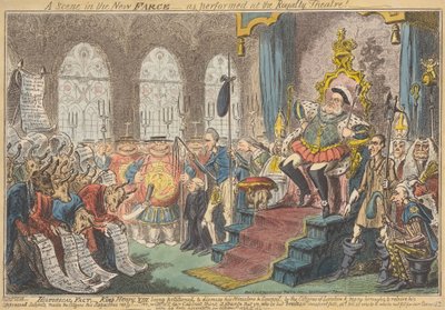 En scen i den nya farsen - som framförs på royalteatern! av George Cruikshank