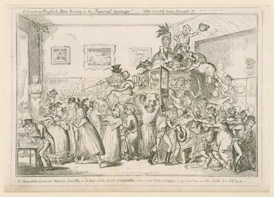 En scen på London Museum Piccadilly av George Cruikshank
