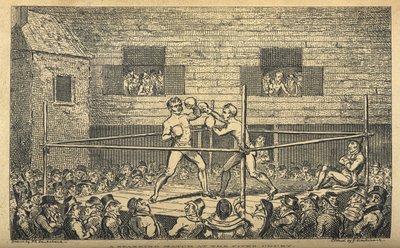 "En sparringmatch på Fives-planen". En boxningsmatch, från 