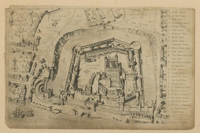 Utsikt över Tower of London 1553 av George Cruikshank
