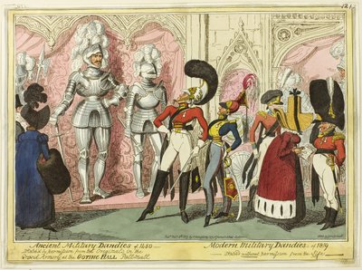 Forntida och moderna militärdandys från 1450 av George Cruikshank