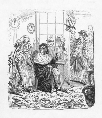 Hos frisörerna (gravyr) av George Cruikshank