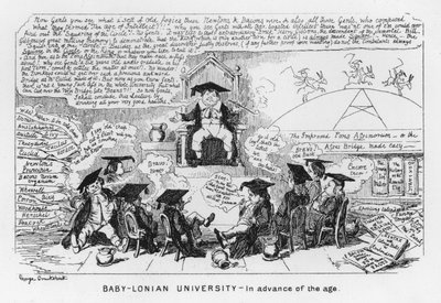 Baby-Lonian University, In advance of the Age (gravyr) av George Cruikshank