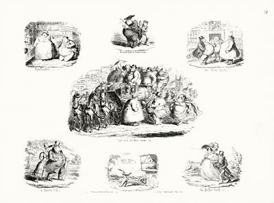 Tecknad film av George Cruikshank på temat fetma (gravyr) av George Cruikshank