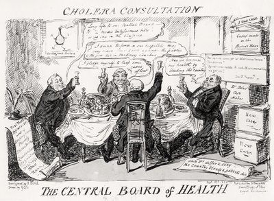 Kolerakonsultation vid Centralstyrelsen, publicerad den 27 februari 1832 av George Cruikshank