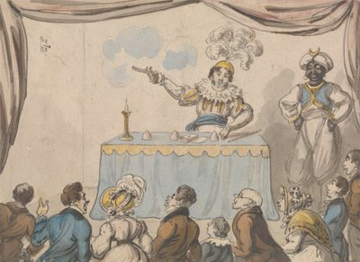 Trollkarl med pistol och kort av George Cruikshank
