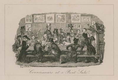 Konnässörer på tryckrea av George Cruikshank