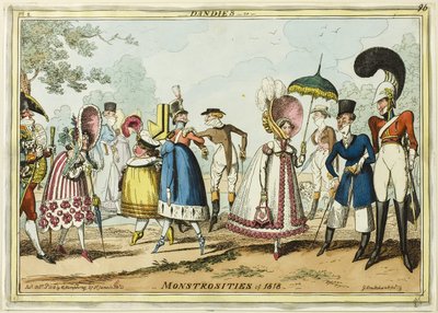 Dandies eller monstrositeter från 1818 av George Cruikshank