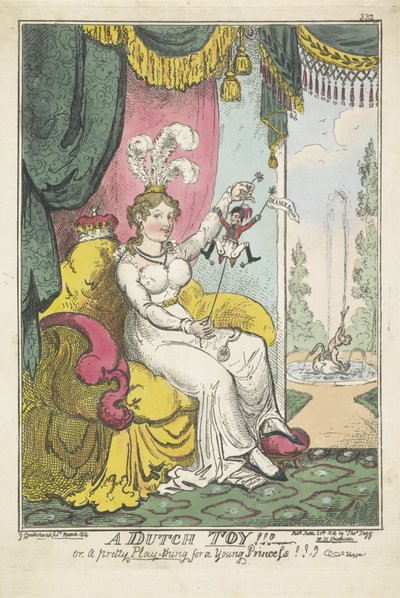 Prinsen av Orange som leksak för prinsessan Charlotte, 1814 En holländsk leksak!!! - eller, en vacker leksak för en ung prinsessa!!! (titel på objekt) av George Cruikshank