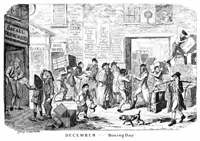 December - annandag jul, 1800-talet. av George Cruikshank
