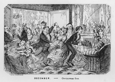 December, juleaften (gravering)swed av George Cruikshank