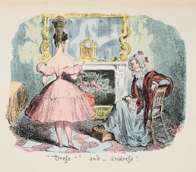 Klä av och på, pub. 1832 (Handfärgad gravyr) av George Cruikshank
