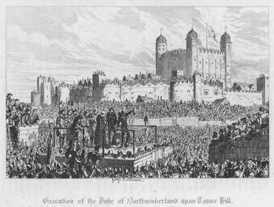 Avrättning av hertigen av Northumberland på Tower Hill (gravyr) av George Cruikshank