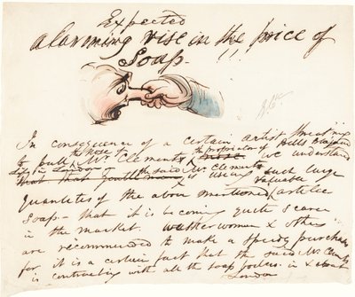 "Förväntad - alarmerande ökning av priset på tvål!" av George Cruikshank