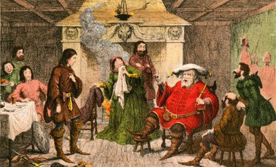 Falstaff spelar kungens roll av George Cruikshank